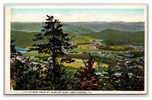 View From Mt Wantastiquet Battleboro Vermont VT UNP WB Postcard V12