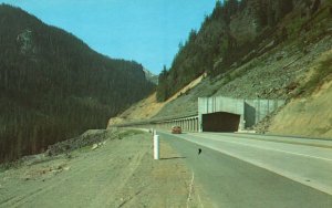 Vintage Postcard U.S. Highway West Of Summit Snoqualmie Pass J. Boyd Ellis Pub