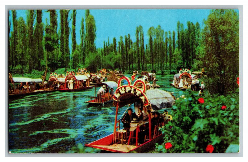 The Xochimilco Lake Mexico Vintage Standard View Postcard 