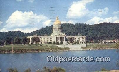 Charleston, West Virginia, WV State Capital USA 1957 postal used 1957