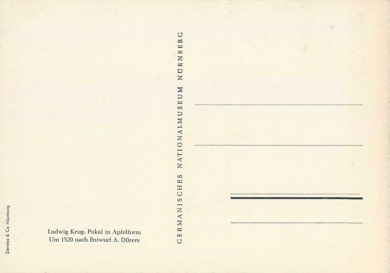 Art Ludwig Krug Apfelform Pokal Postcard