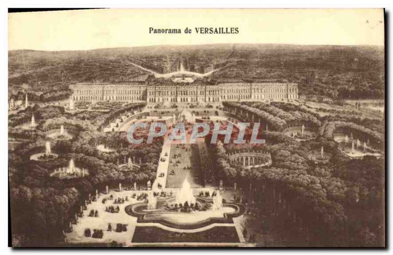 Old Postcard Panorama of Versailles