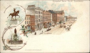 New York City East 14th St. & Monuments HA Rost Gov't Postal Card 1898