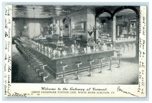 1905 Union Passenger Station Cafe, White River Junction Vermont VT Postcard   