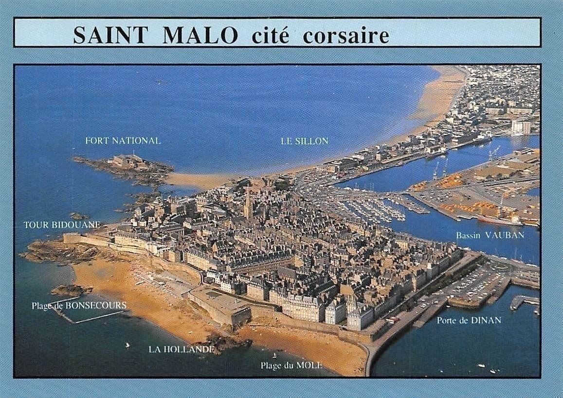 France Saint Malo Cite Corsaire Vue Aerienne Plage Du Mole