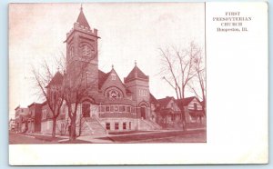 HOOPESTON, Illinois IL~FIRST PRESBYTERIAN CHURCH Vermilion County 1910s Postcard