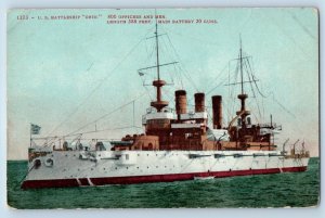 Oakland California CA Postcard US Battleship Ohio 800 Officers And Men 20 Guns