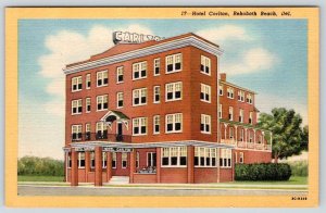 HOTEL CARLTON REHOBOTH BEACH DELAWARE*VINTAGE LINEN POSTCARD*UNUSED*CANN & BRO