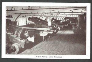 Ca 1915 PPC* WWI HMS Victory Lower Main Deck Shows Cannons Photo Type Mint