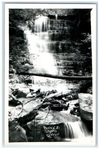 1947 Tioga State Park Waterfall Penna's Grand Canyon View PA RPPC Photo Postcard