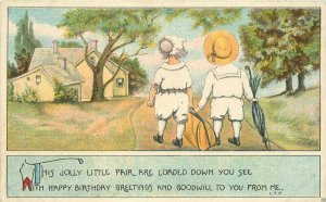 Arts Crafts Birthday Goodwill Saying Pease C-1910 Postcard 20-2299