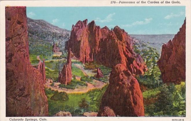 Colorado Panorama Of The Garden Of The Gods 1956