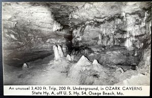 Vintage Postcard 1940's Ozark Caverns, Osage Beach, Missouri (MO) RPPC