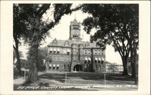 WHEATON IL Du Page County Court House Old REAL PHOTO RPPC Postcard