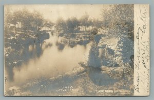 LAKE HOPATCONG NJ PISEK'S LITTLE VENICE ANTIQUE REAL PHOTO POSTCARD RPPC