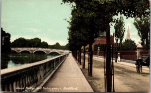 Stone Bridge and Embankment, Bedford, Bedfordshire England Vintage Postcard R78