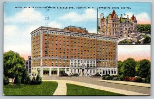 Hotel De Witt   Albany  New York   Narragansett Hotel  RI Address Postcard  1943