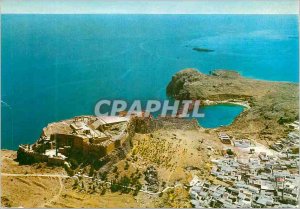 Modern Postcard Rhodes General view of Lindos