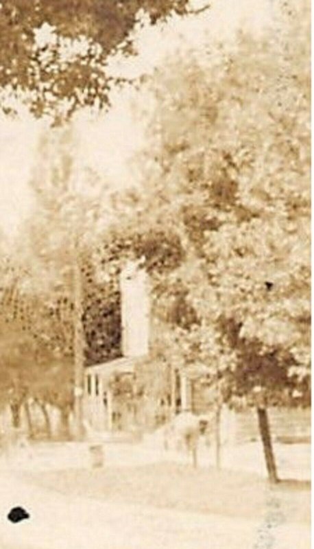 Leonard MI~Our New Georgian House~Park,Cemetery, or Church Sign~RPPC 1911 