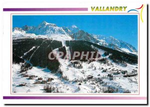 Postcard Modern Vallandry Savoie Aerial View General Plan Peisey with background