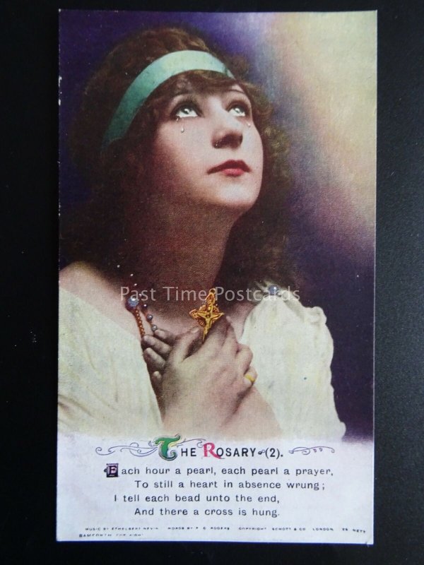 THE ROSARY (MISPRINTED 4985 BECAUSE NOT 4984) WW1 Bamforth Song Cards set of 3