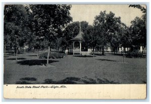 1909 South State Street Park Gazebo Scene Elgin Illinois IL Posted Tree Postcard