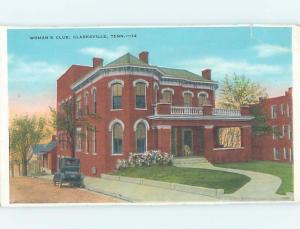 Damaged Trimmed 1930's SUFFRAGE - WOMAN'S CLUB BUILDING Clarksville TN G2587