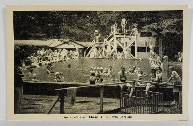 NC Sparrow's Pool, Chapel Hill North Carolina Rare View Vintage Postcard O8