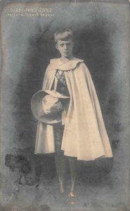 RPPC PRINCE LEOPOLD ROYALTY BELGIUM TO JAPAN STUDIO REAL PHOTO POSTCARD