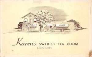 J67/ Geneva Illinois Postcard c1940s Karen's Swedish Tea Room  334