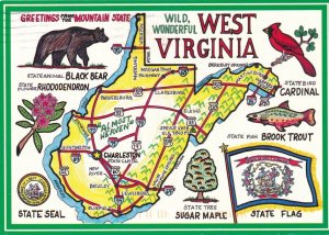 Greetings from Mountain State West Virginia Map Black Bear Sugar Maple pm 2002