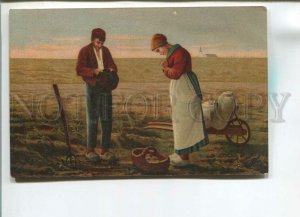 482162 Abendlauten PRAY on Field by MILLET Vintage postcard