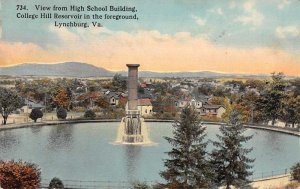 College Hill Reservoir Lynchburg Virginia Vintage Antique Postcard RR80