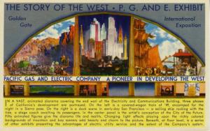 PG & E Story Of The West Golden Gate Exposition San Francisco CA Postcard E10