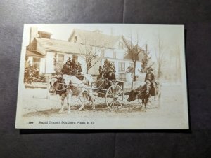 Mint USA RPPC Postcard Rapid Transit Southern Pines NC Cow Wagon