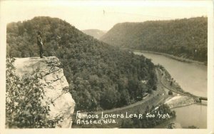 Ansted West Virginia 500 High Famous Lovers Leap 1930s RPPC Photo Postcard 6920