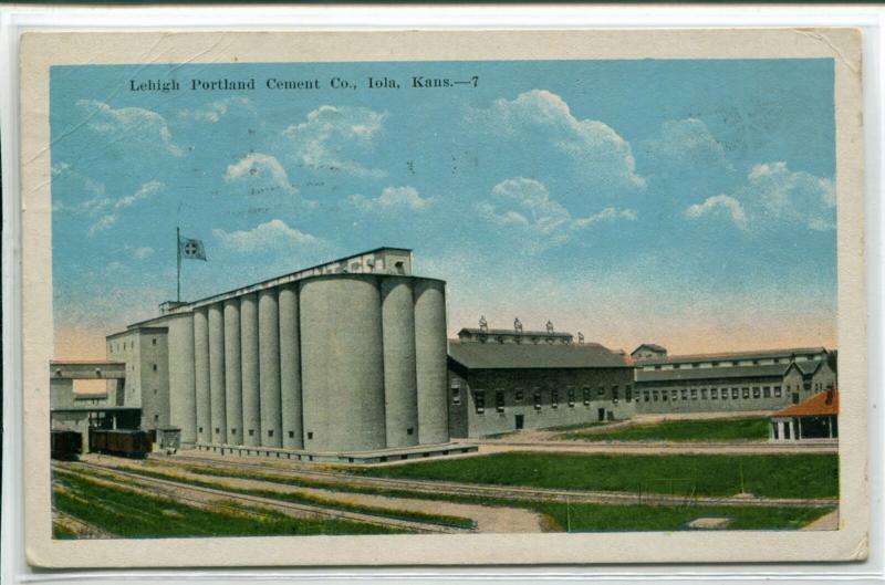 Lehigh Portland Cement Works Iola Kansas 1940 postcard