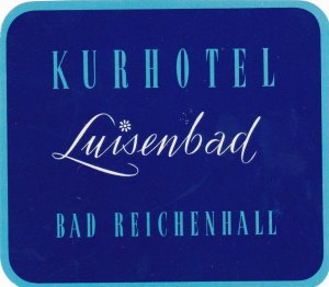 Germany Bad Reichenhall Kurhotel Luisenbad Vintage Luggage Label sk3799