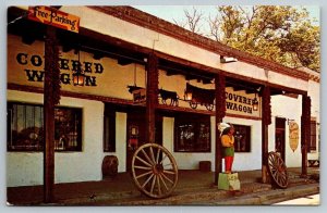 Covered Wagon Store Postcard - Albuquerque - New Mexico - Indians