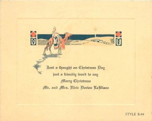 Art Deco Christmas Card Sample B-44 Man on Camel, Star of Bethlehem 4 x 5