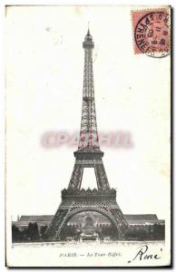 Old Postcard Paris Eiffel Tower