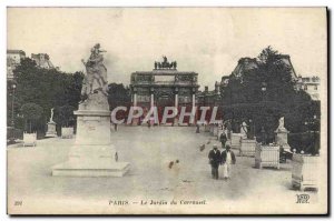 Old Postcard Paris Le Carrousel Garden