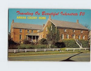 Postcard Traveling On Beautiful Interstate 80, Amana Colony Home, Amana, Iowa