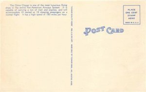 Pan-American Airways China Clipper San Francisco Bay Airplane c1930s Postcard 