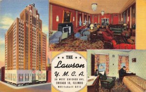 Linen Postcard The Lawson Y.M.C.A. in Chicago, Illinois~119420