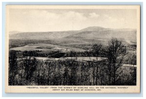 c1950s Peaceful Valley From the Summit of Sideling Hill, Hancock MD Postcard