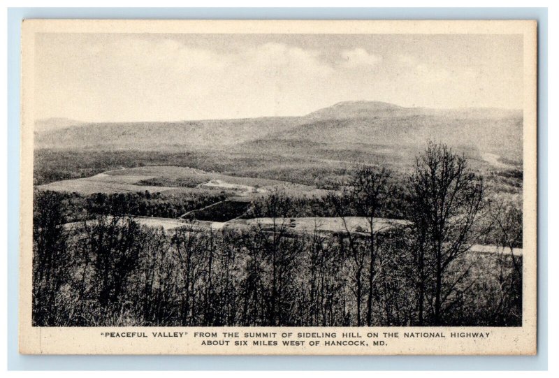 c1950s Peaceful Valley From the Summit of Sideling Hill, Hancock MD Postcard