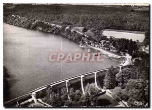 Postcard Modern Bridge and Massenne Aerial view of Lake Bridge and Dike