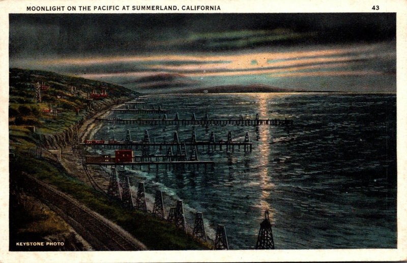 California Moonlight On The Pacific At Summerland