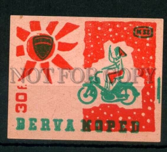 500716 HUNGARY BERVA motorcycle ADVERTISING Old match label